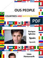 FAMOUS PEOPLE Countries and Nationalities