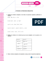 Ejercicios Terminos Semejantes Matematicas 7mo