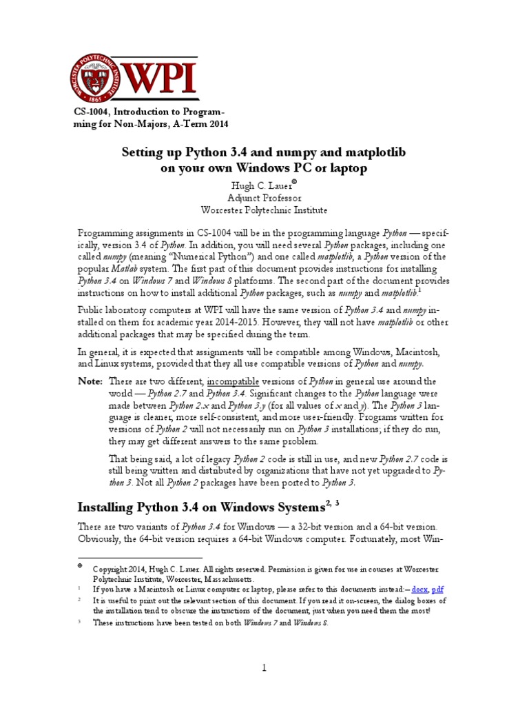 SettingUpPython Windows PDF | PDF | Graphical User Interfaces | System ...