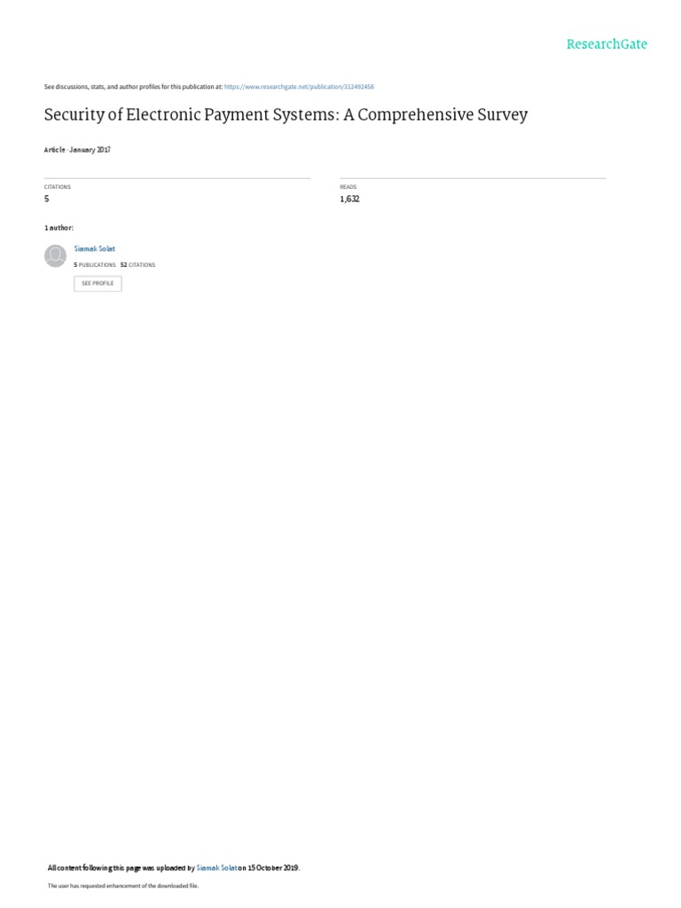 Electronic Payment Security Survey | PDF | Emv | Smart Card