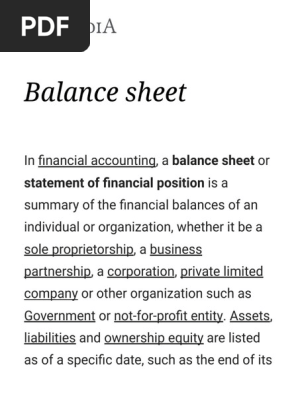 Balance sheet - Wikipedia