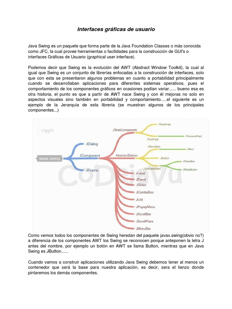 Componentes de Java Swing en GUI | PDF | Java (lenguaje de programación ...