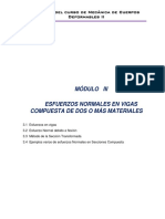 Modulo N°3 - Esf. Normales en Vigas Compuesta de Materiales-Mecanica de Cuerpos Deformables Ii PDF