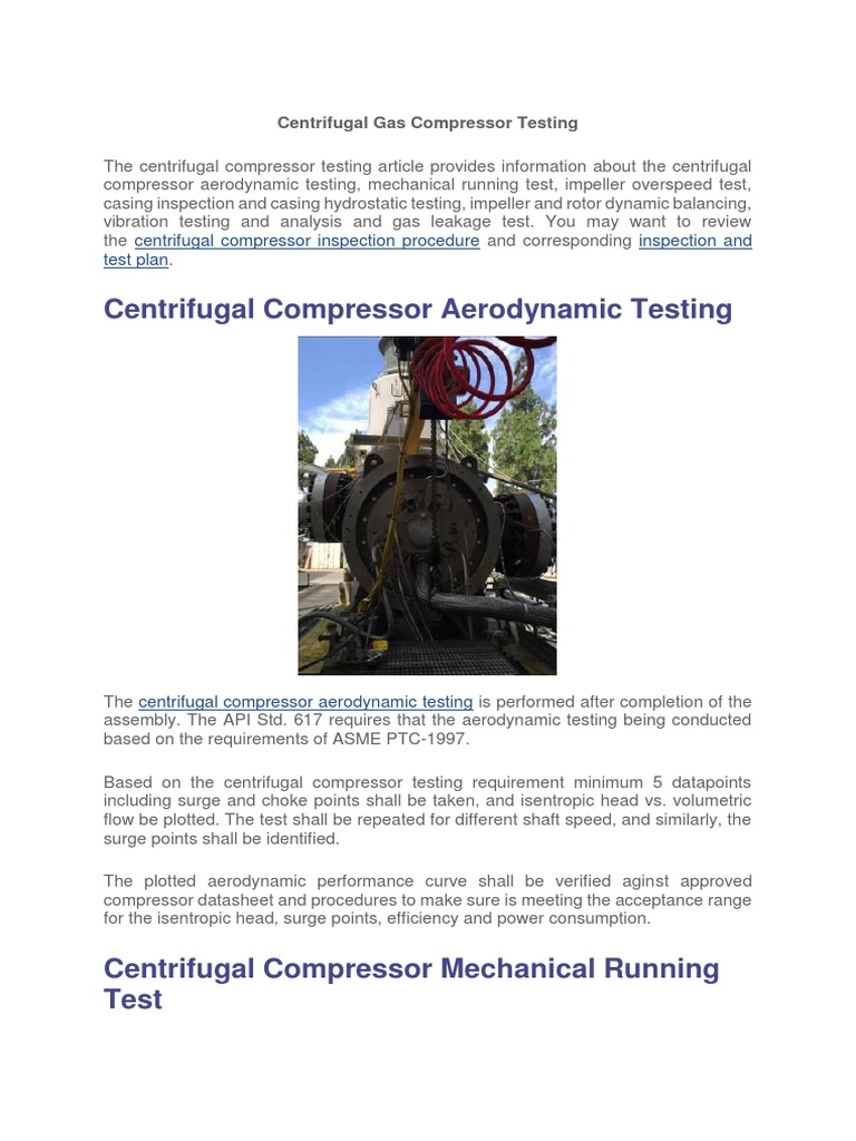 Centrifugal Compressor Testing Guide | PDF | Nondestructive Testing ...