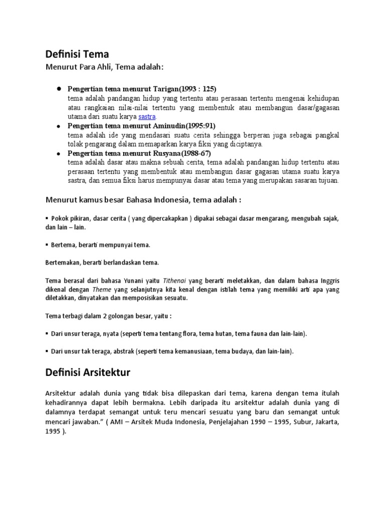 Definisi dan Jenis Tema dalam Arsitektur | PDF