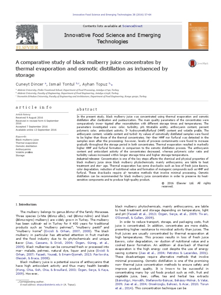 Innovative Food Science and Emerging Technologies | PDF | Ph | Physical ...