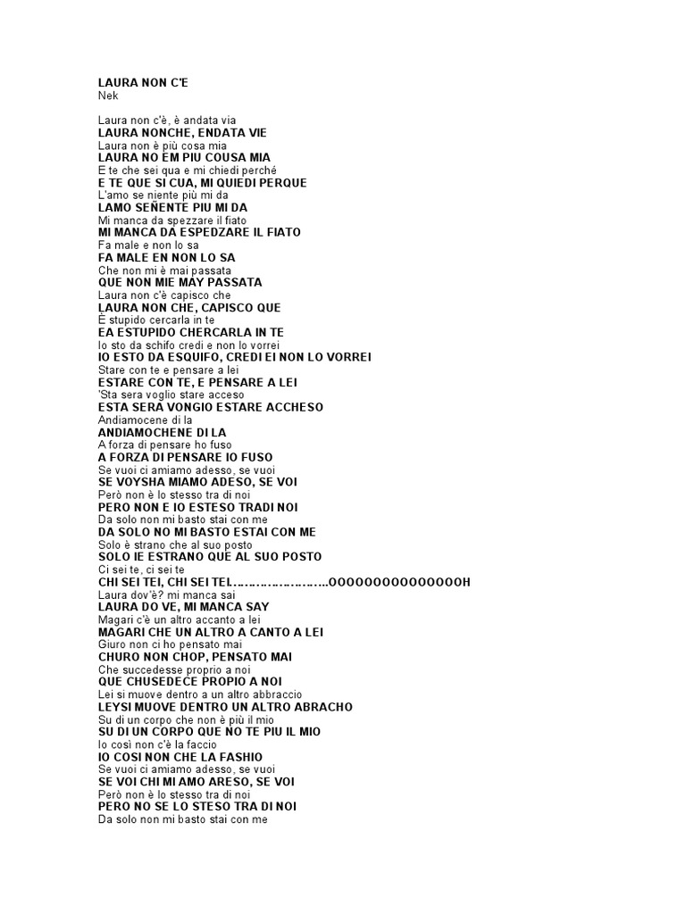 Letra Laura No Esta | PDF