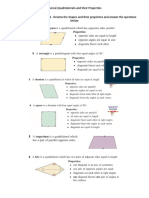 Special Quadrilaterals and Their Properties DEFINITIONS and PROPERTIES - Review The Shapes and Their Properties and Answer The Questions Below