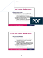 Pricing and Product Mix Decisions for Price Takers