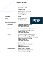 Curriculum Vitae Personal Data