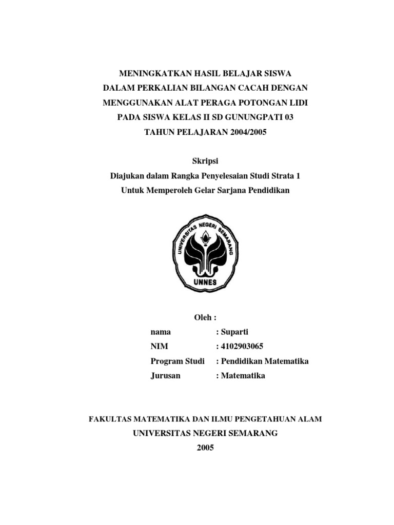 Meningkatkan Hasil Belajar Siswa Dalam Perkalian Bilangan Cacah Dengan Menggunakan Alat Peraga Potongan Lidi