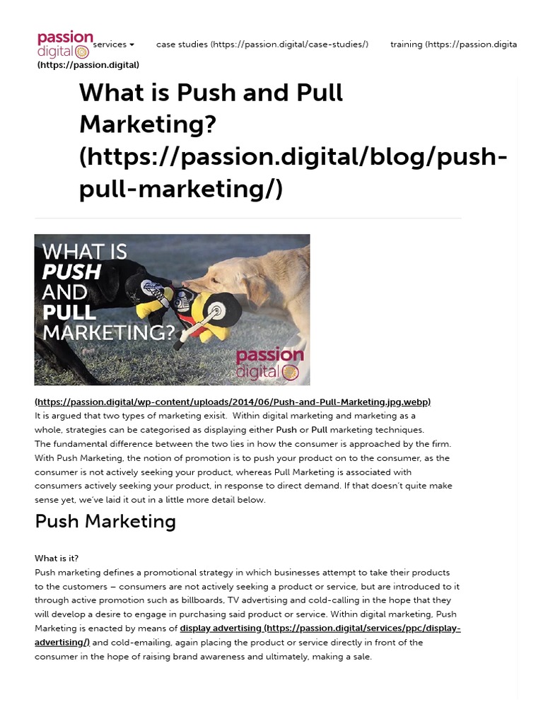 Push vs Pull Marketing Explained | PDF | Digital Marketing | Marketing