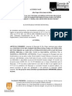 Acuerdo Numero 9 LA CONSTRUCCIÓN DEL PARQUE RECREACIONAL PARA LOS NIÑOS DEL SECTOR URBANO