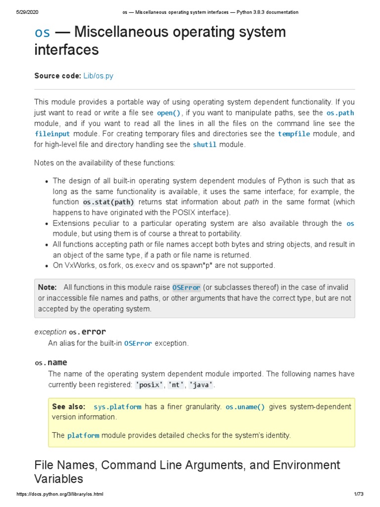 Os Module of Python | PDF | Operating System | Filename