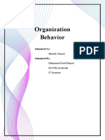 Organization Behavior: Submitted To