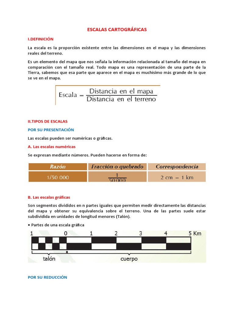 Tipos y Partes de Escalas Cartográficas | PDF | Mapa | Cartografía
