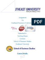 Assignment On Unethical Practices of Advertising: Course Details