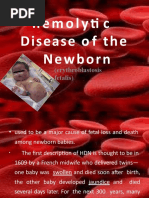 Hemolytic Diseaseof The Newborn: (Erythroblastosis Fetalis)