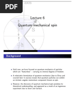 Quantum Mechanical Spin