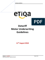 Detariff Motor Underwriting Guidelines Summary