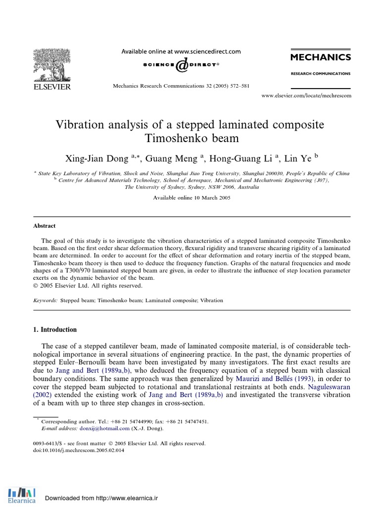 Vibration Analysis of Laminated Composite Beam | PDF | Beam (Structure ...