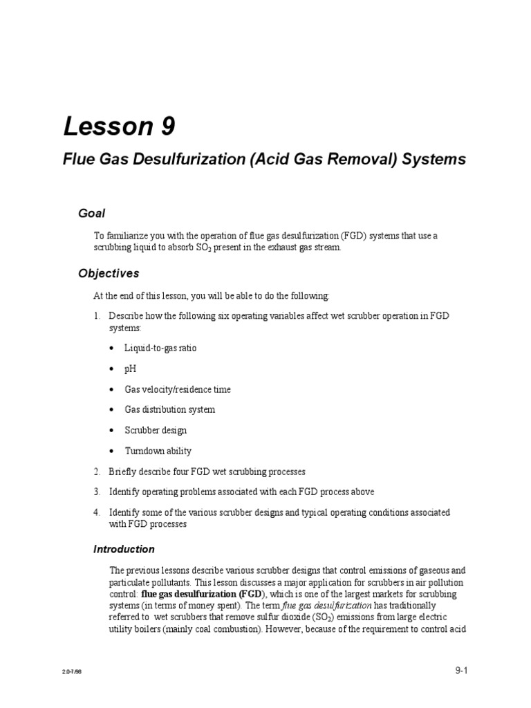 Flue Gas Desulfurization Systems Overview | PDF | Sodium Hydroxide ...