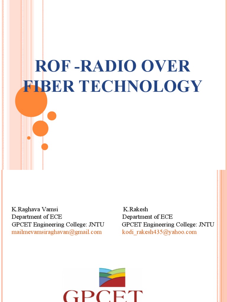 Rof - Radio Over Fiber Technology | PDF | Technology & Engineering