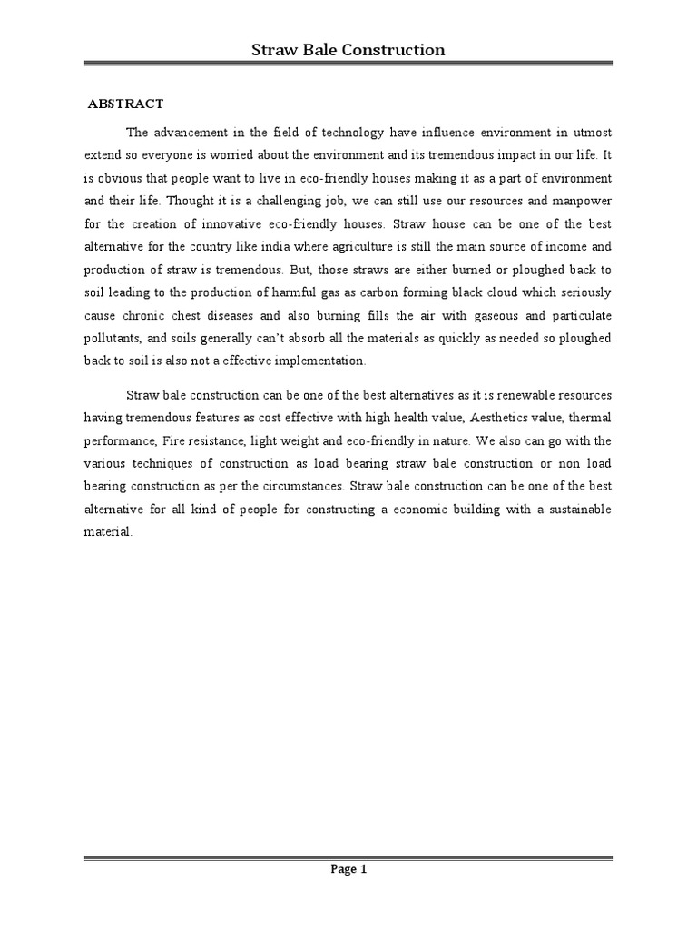 Straw Bale Construction PDF Framing (Construction) Building