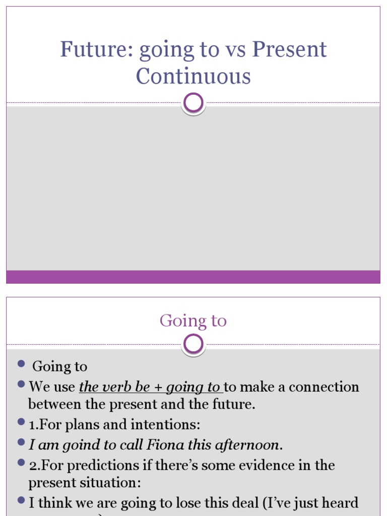 Future Tenses: Going to vs Present Continuous | PDF | Career & Growth ...