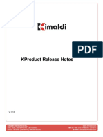 Kproduct Release Notes: Kimaldi Electronics, S.L. Tel: 937 361 510 Fax: 937 361 511