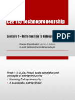 Lecture 1 - Introduction To Entrepreneurship