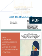 Mis in Marketing: Submitted To Prof: MEERA