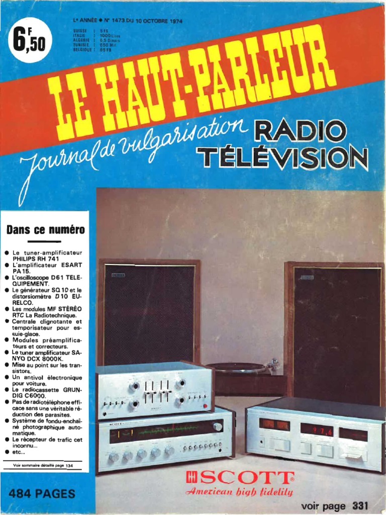 Le Haut-Parleur N°1473 10-10-1974 PDF, PDF, Transistor
