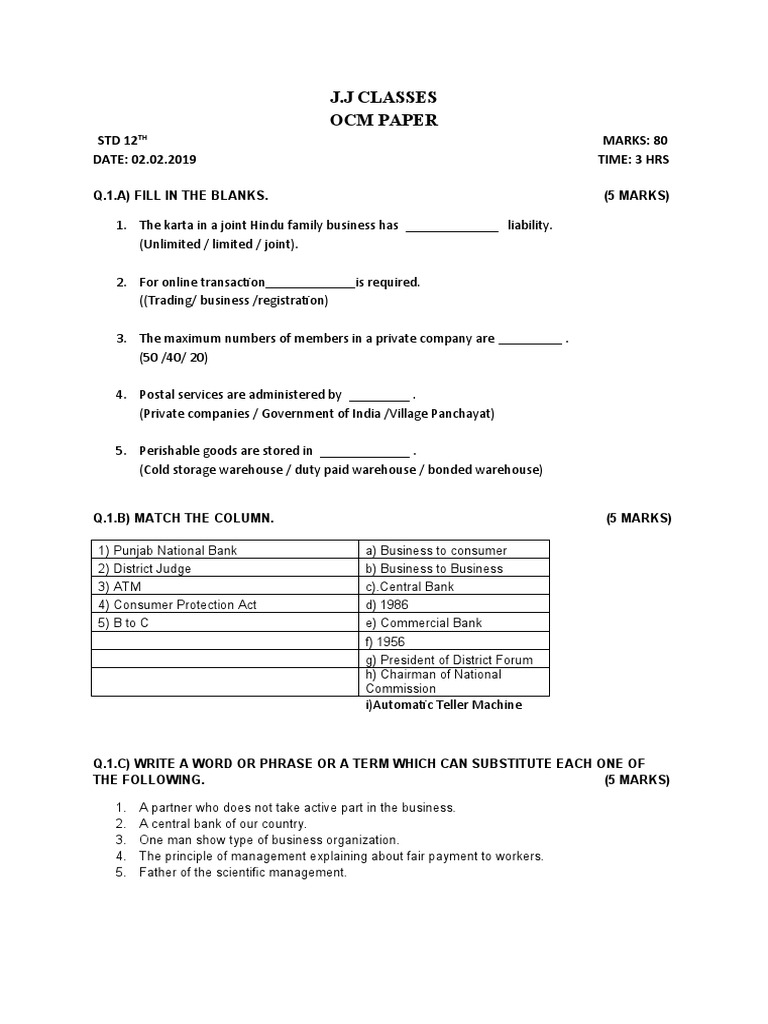 OCM 12 STD Paper PDF Partnership Warehouse