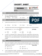 Kinematics Concept Sheet