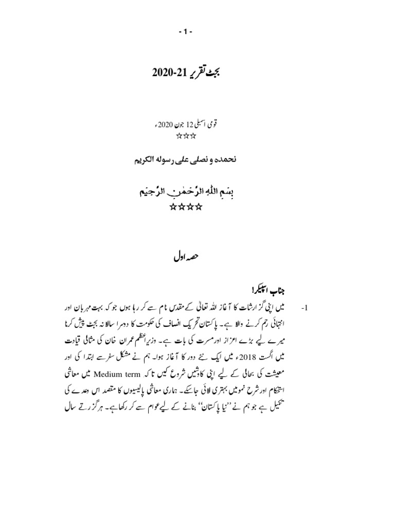 بجٹ تقریر 21