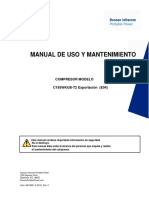 Manual de Uso Y Mantenimiento: Compresor Modelo C185WKUB-T2 Exportación (E04)