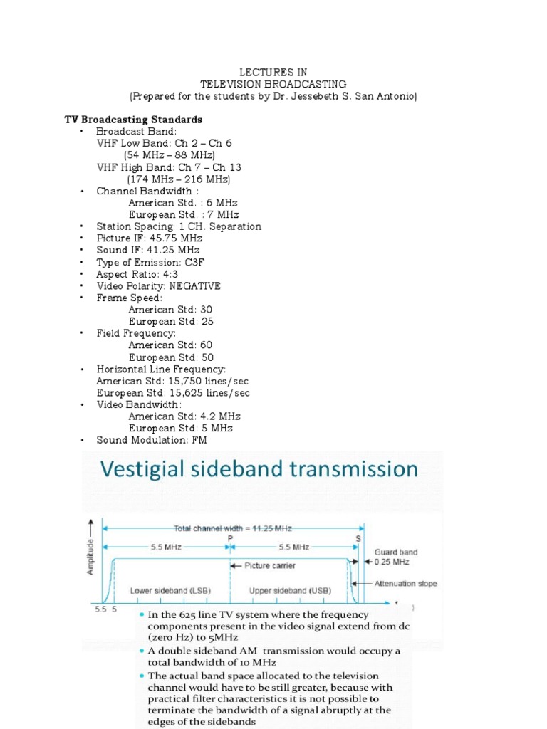 TV Broadcasting Lecture Overview | PDF | Television | Display Technology