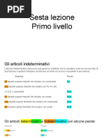 Sesta lezione Primo livello