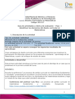 Guia 1. Paso 1 - Identificar Los Elementos Del Diseño Curricular en Matemáticas