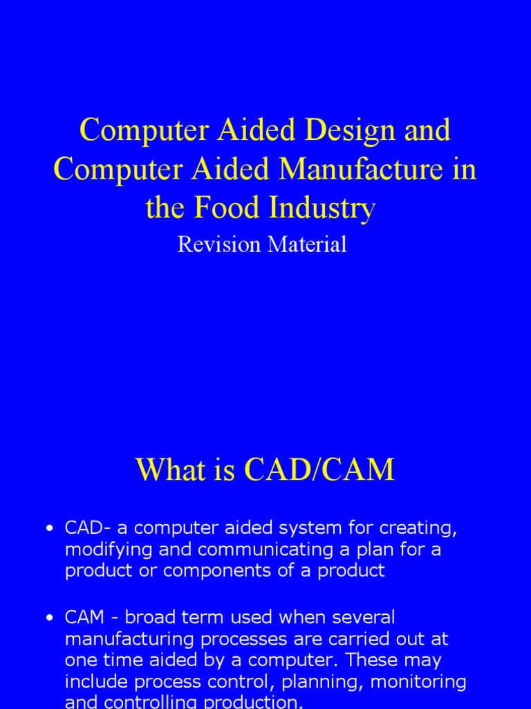CAD/CAM in Food Industry Overview | PDF