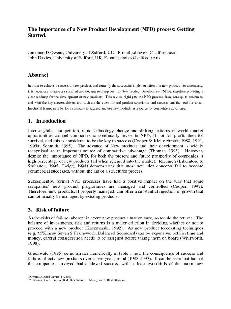 The Importance of A New Product Development (NPD) Process: Getting ...