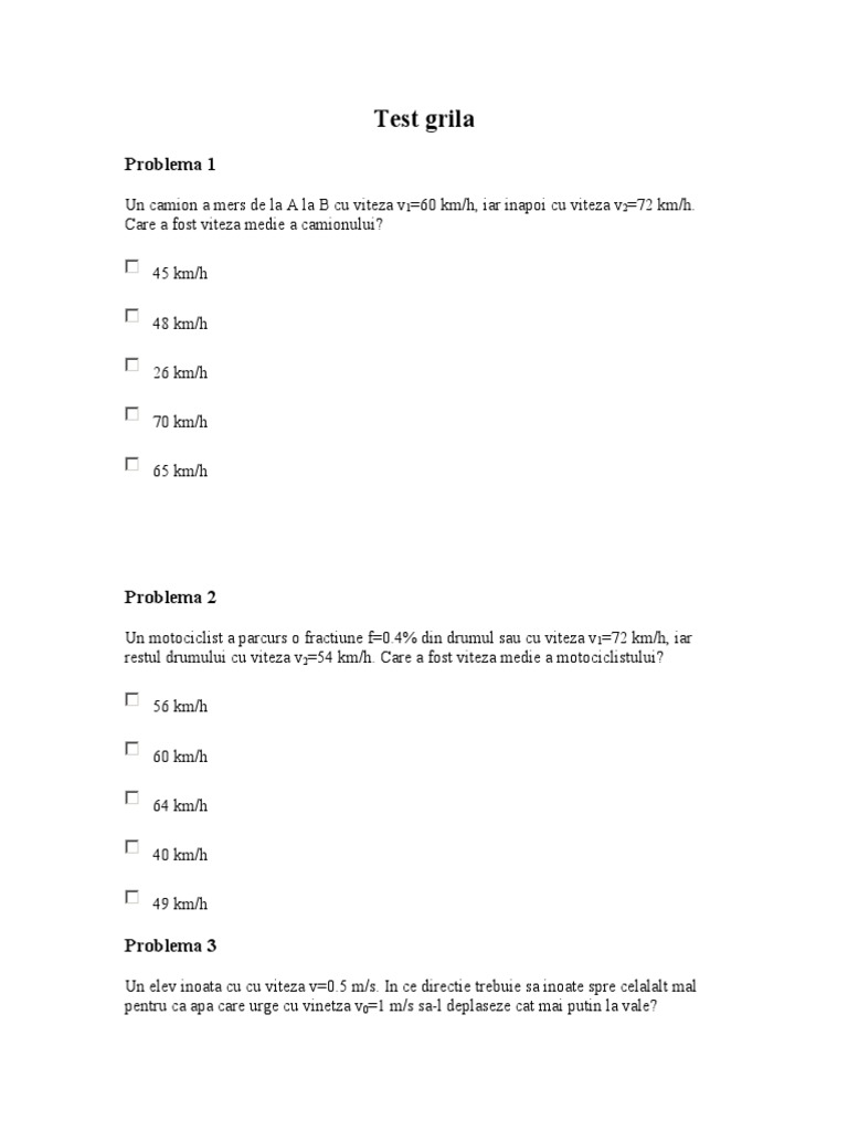 Fisa6 Test Grila | PDF