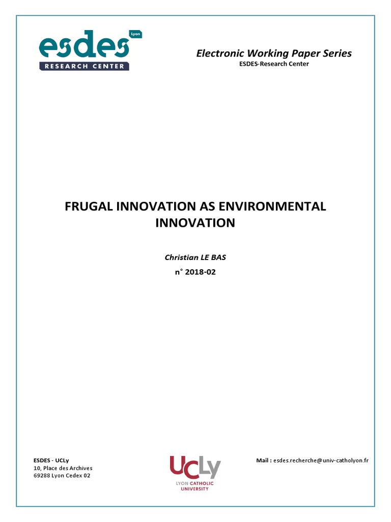 Frugal Innovation and Environmental Impact | PDF | Sustainability | Reuse