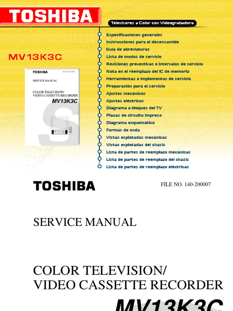 Toshiba Mv13k3c Media Formats Sound Production Technology