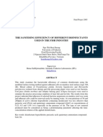 The Sanitising Efficiency of Different Disinfectants Used in The Fish Industry