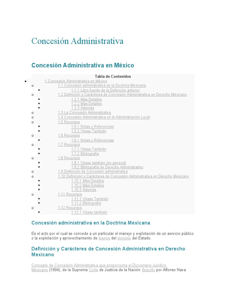 Concesión Administrativa | PDF | Bienes | Estado (política)