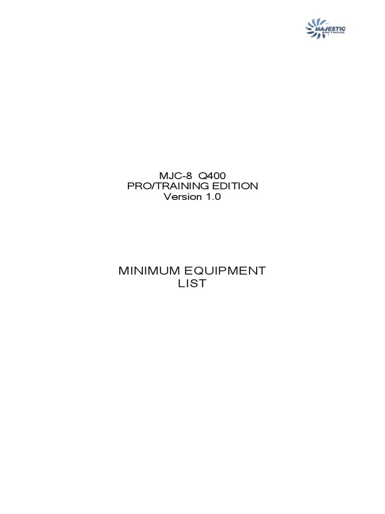 Minimum Equipment List: MJC-8 Q400 Pro/Training Edition | PDF ...