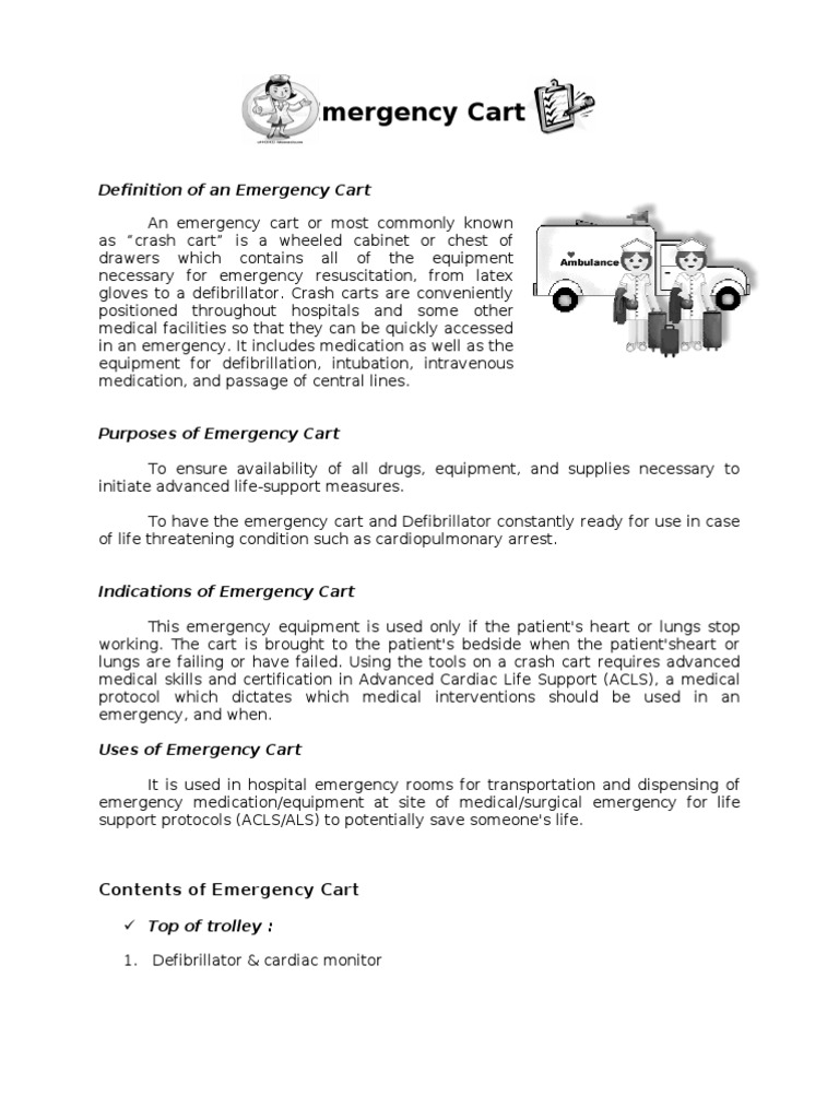 Emergency Cart Emergency Department Health Sciences