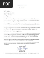 Pompeo and Biegun Letters on Linick Firing